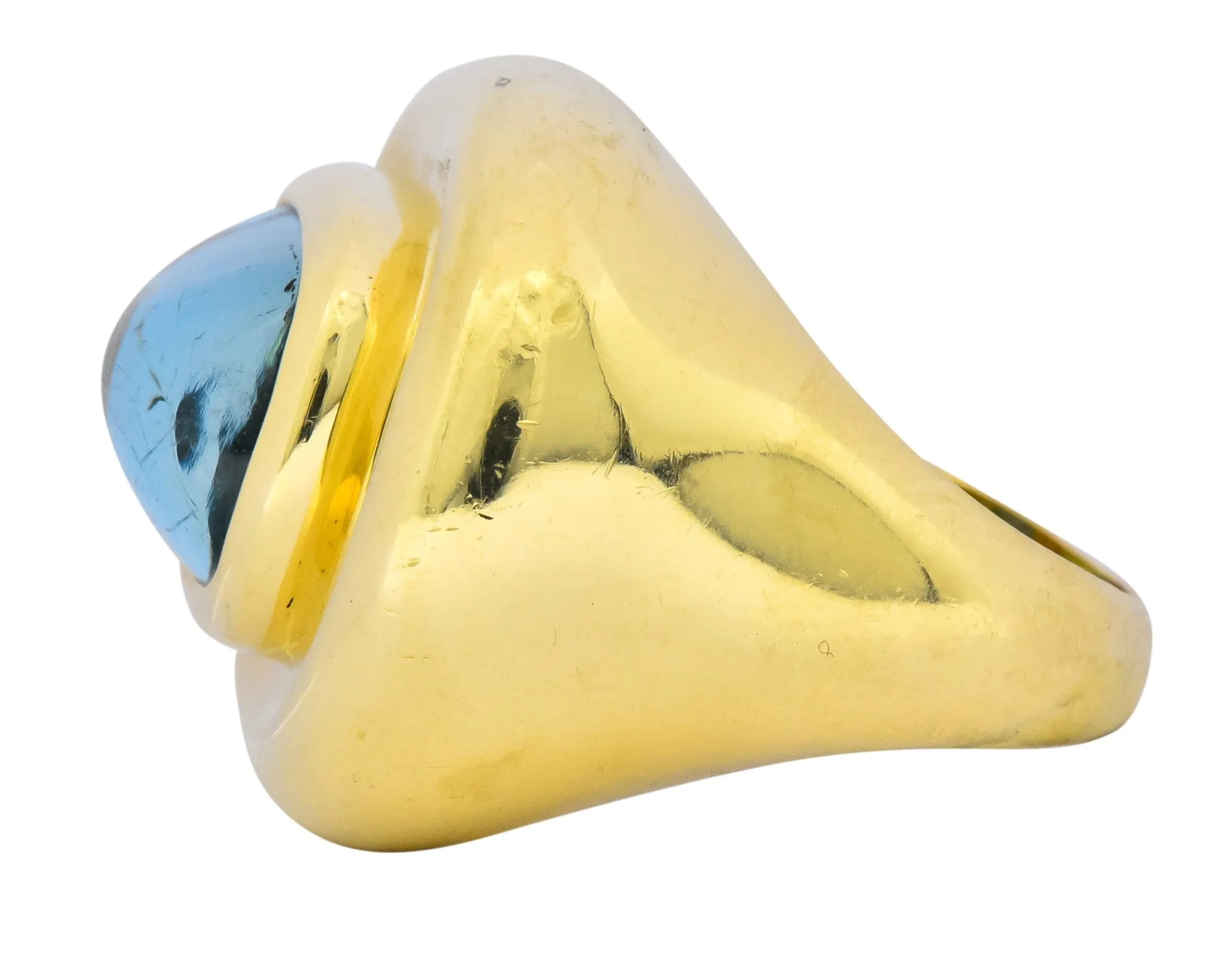 Paloma Picasso Tiffany & Co. Aquamarine 18 Karat Yellow Gold Cocktail Ring