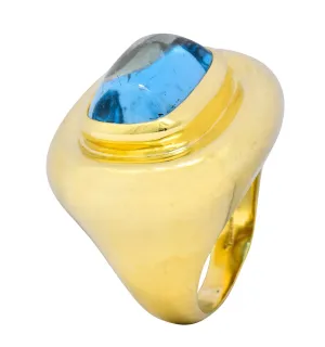 Paloma Picasso Tiffany & Co. Aquamarine 18 Karat Yellow Gold Cocktail Ring