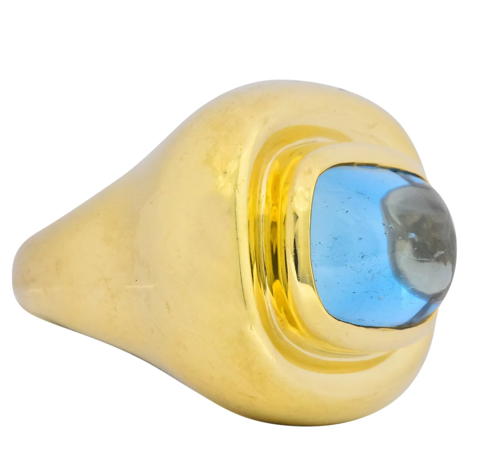Paloma Picasso Tiffany & Co. Aquamarine 18 Karat Yellow Gold Cocktail Ring
