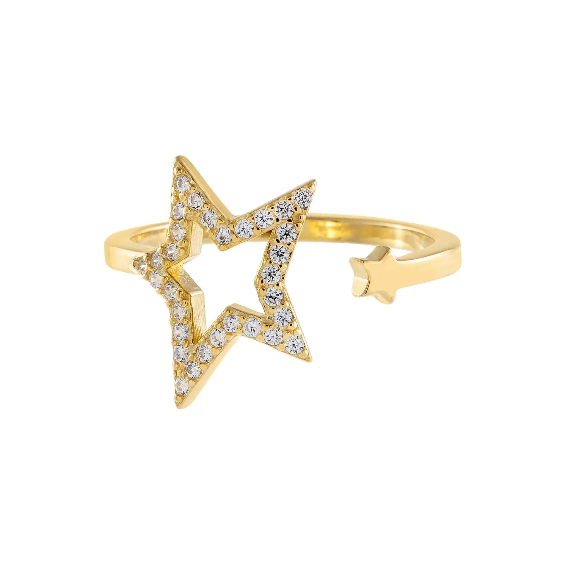 Pavé Open Star Wrap Ring