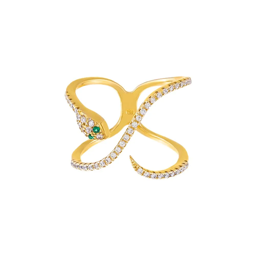 Pavé Snake Swirl Ring