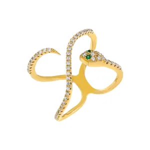 Pavé Snake Swirl Ring