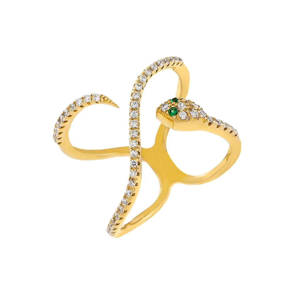 Pavé Snake Swirl Ring