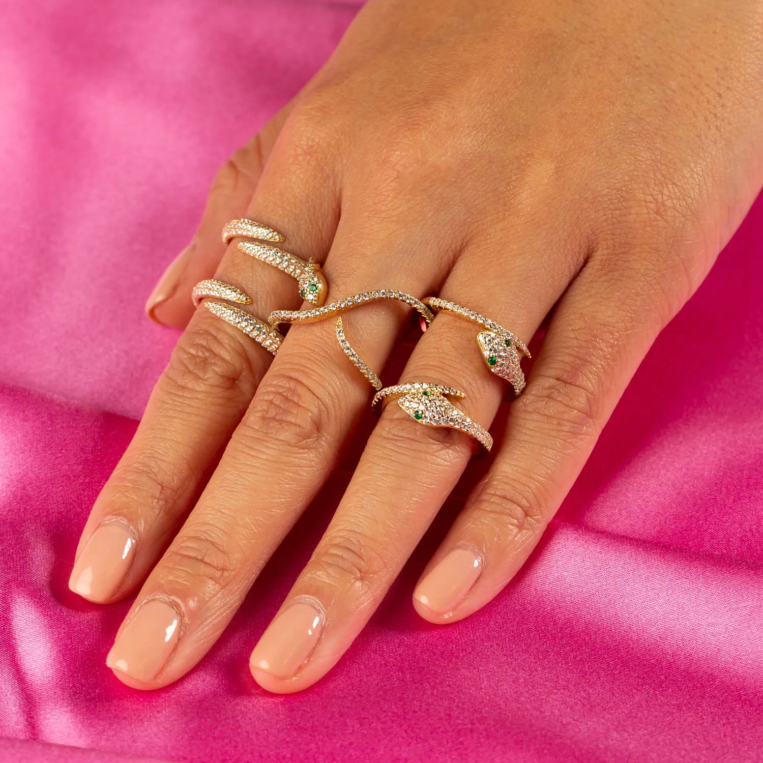 Pavé Snake Swirl Ring