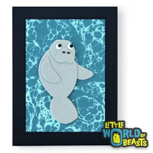 Penelope the Manatee Framed