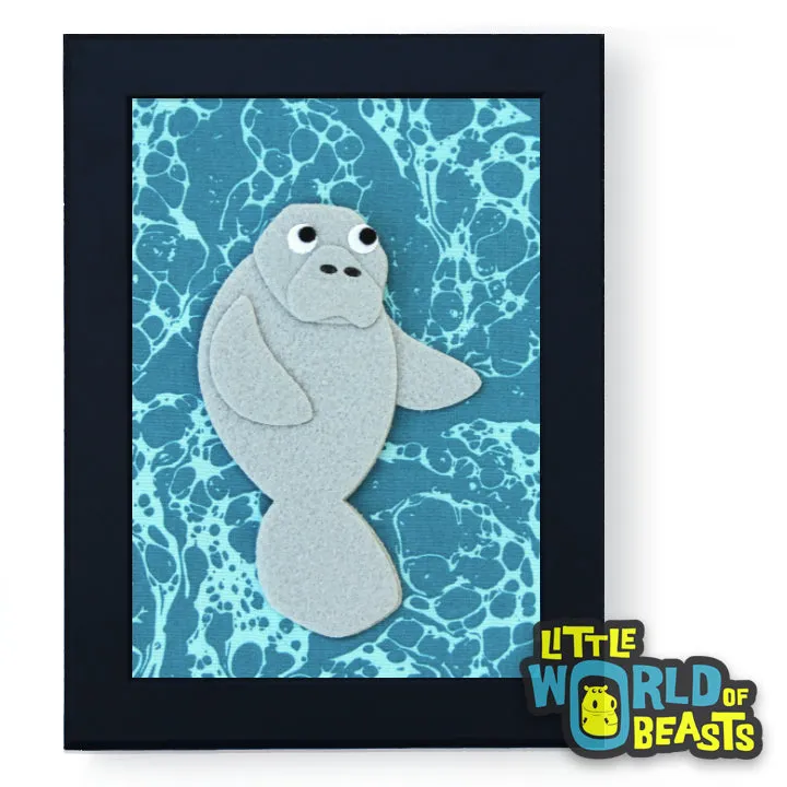 Penelope the Manatee Framed