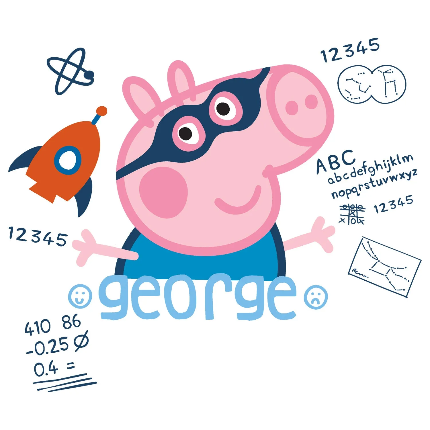 Peppa Pig George Doodle Official Kid's T-Shirt (White)