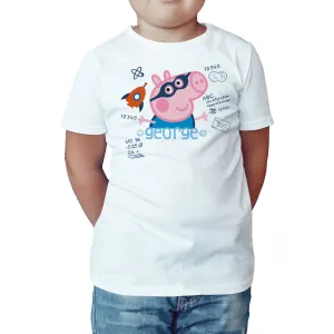 Peppa Pig George Doodle Official Kid's T-Shirt (White)