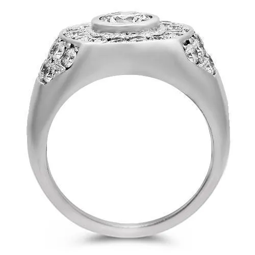 Platinum Mens Diamond Ring 3.75 Ctw