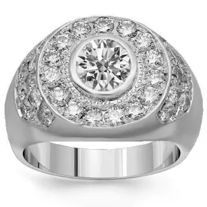 Platinum Mens Diamond Ring 3.75 Ctw