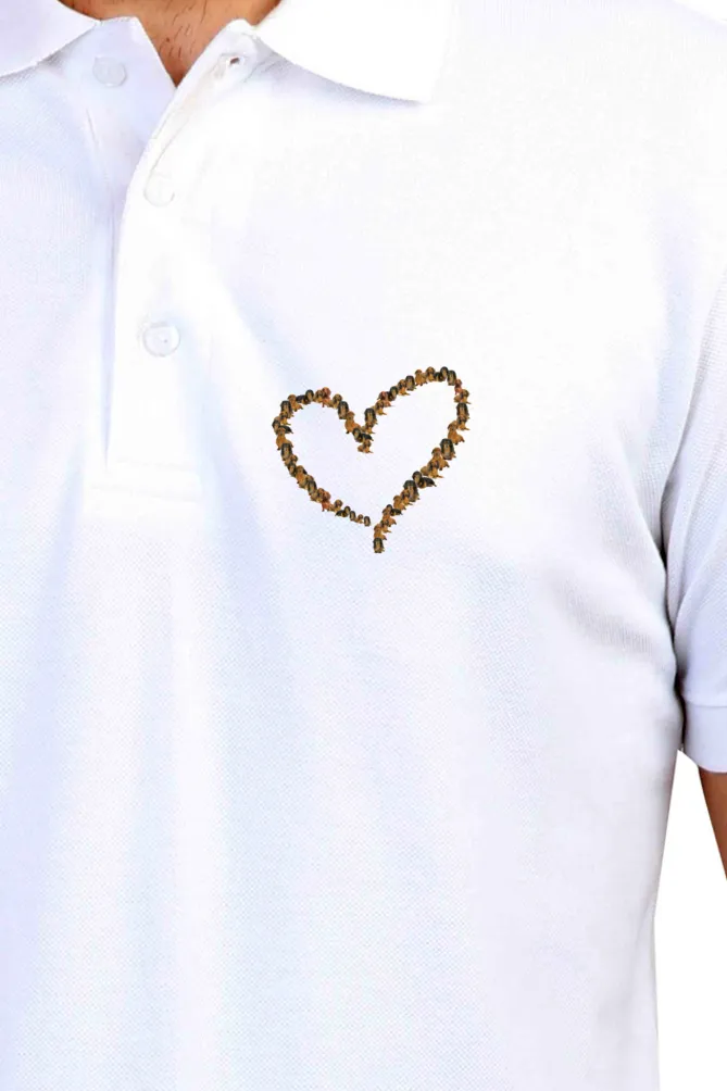 Polo Neck T-Shirt (Men) - Dachshund Hearts (11 Colours)