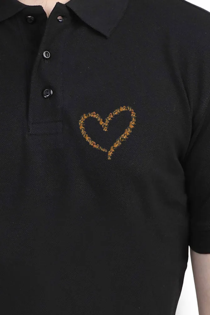 Polo Neck T-Shirt (Men) - Dachshund Hearts (11 Colours)