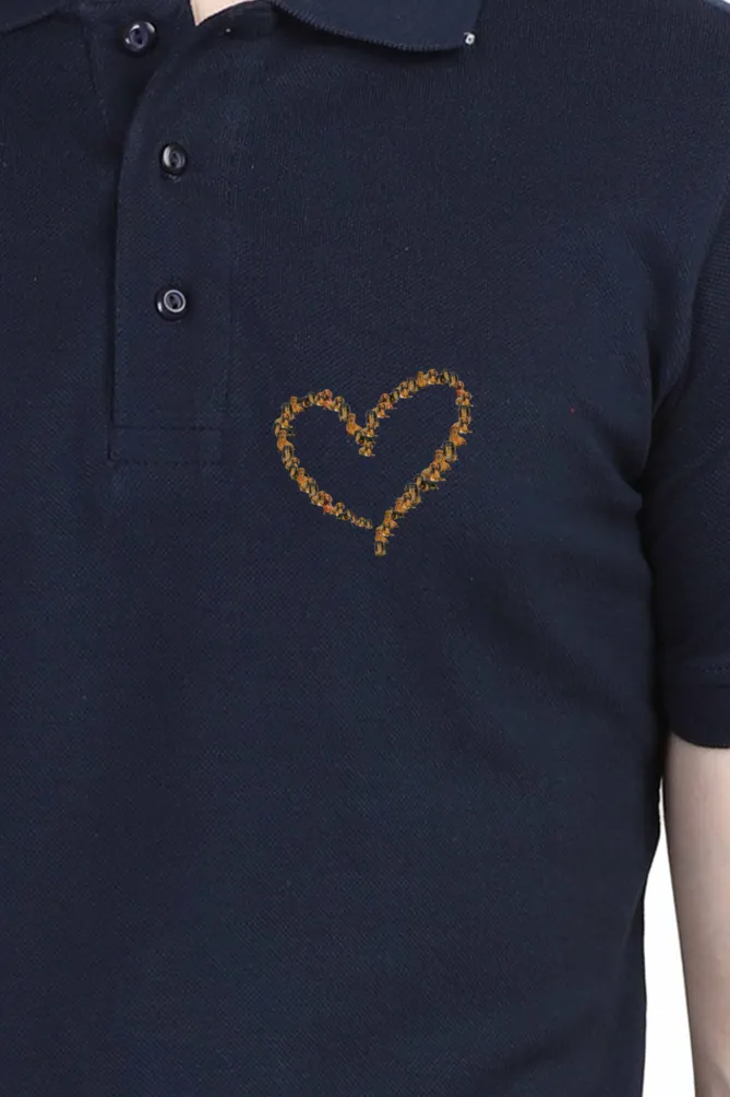 Polo Neck T-Shirt (Men) - Dachshund Hearts (11 Colours)