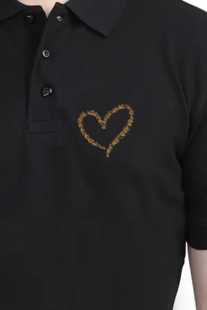 Polo Neck T-Shirt (Men) - Dachshund Hearts (11 Colours)