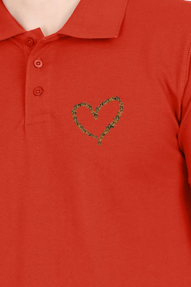 Polo Neck T-Shirt (Men) - Dachshund Hearts (11 Colours)