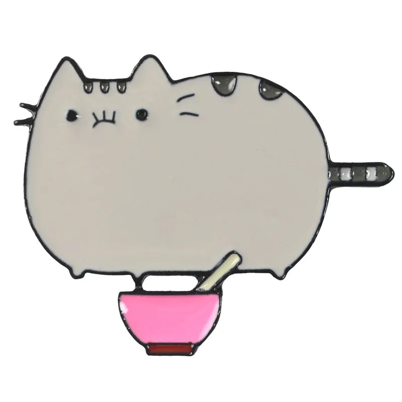 "CAT EATING NOODLES" PIN Y021404