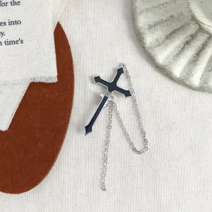 "CROSS & CHAIN" EARRINGS D042213