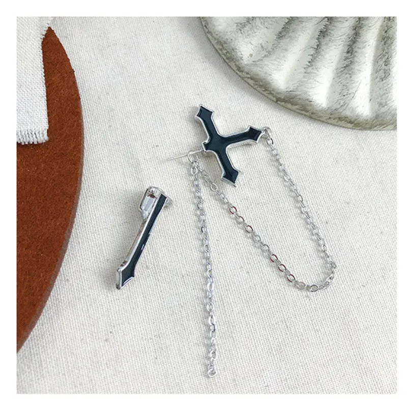 "CROSS & CHAIN" EARRINGS D042213