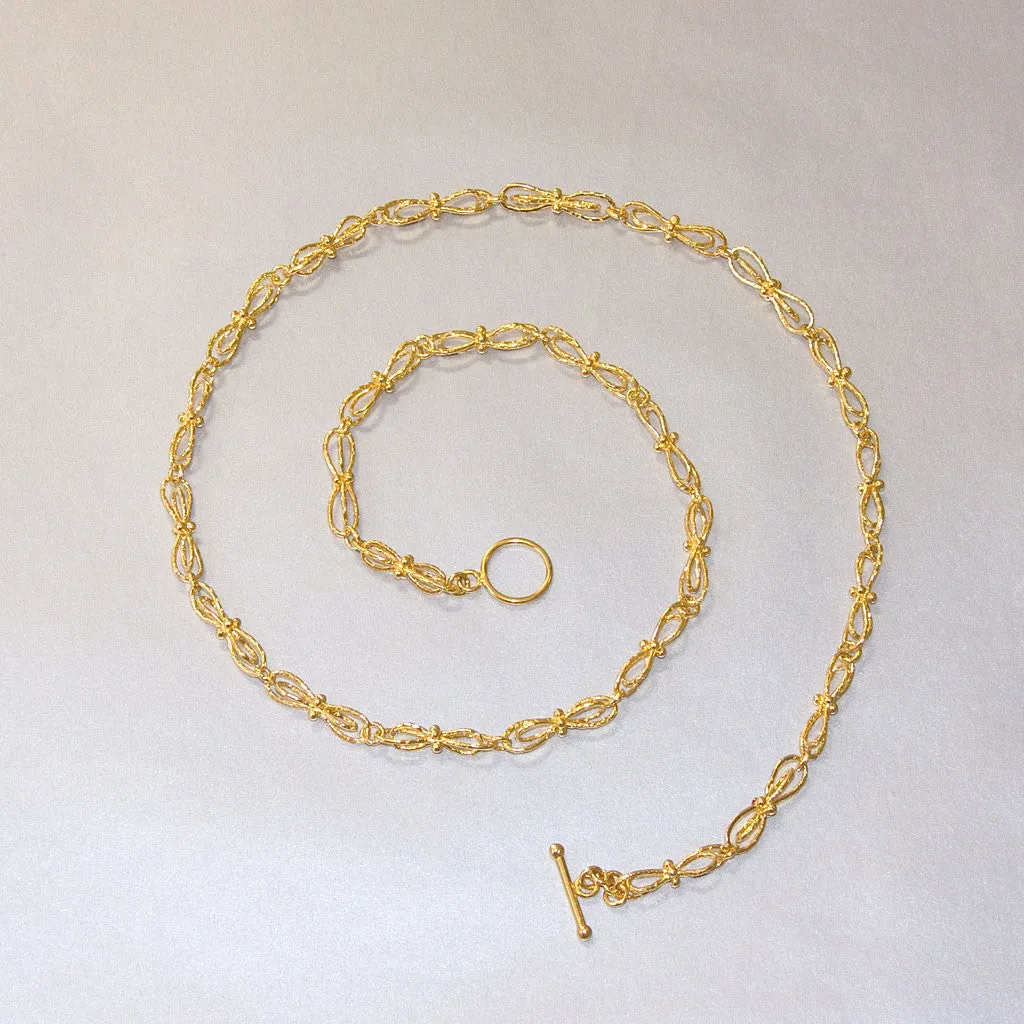 "Pretty as a Bow" 24KT Gold Necklace