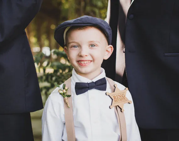 "Ring Security" Wooden Ring Bearer Badge