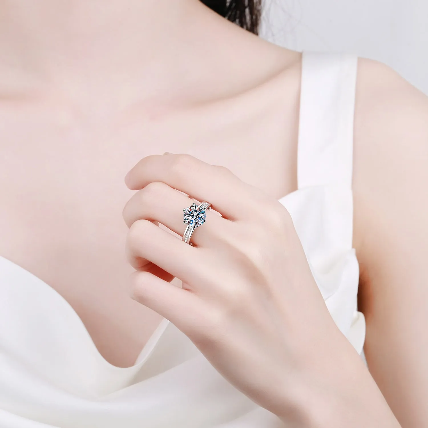 Radiant Devotion Moissanite Engagement Ring