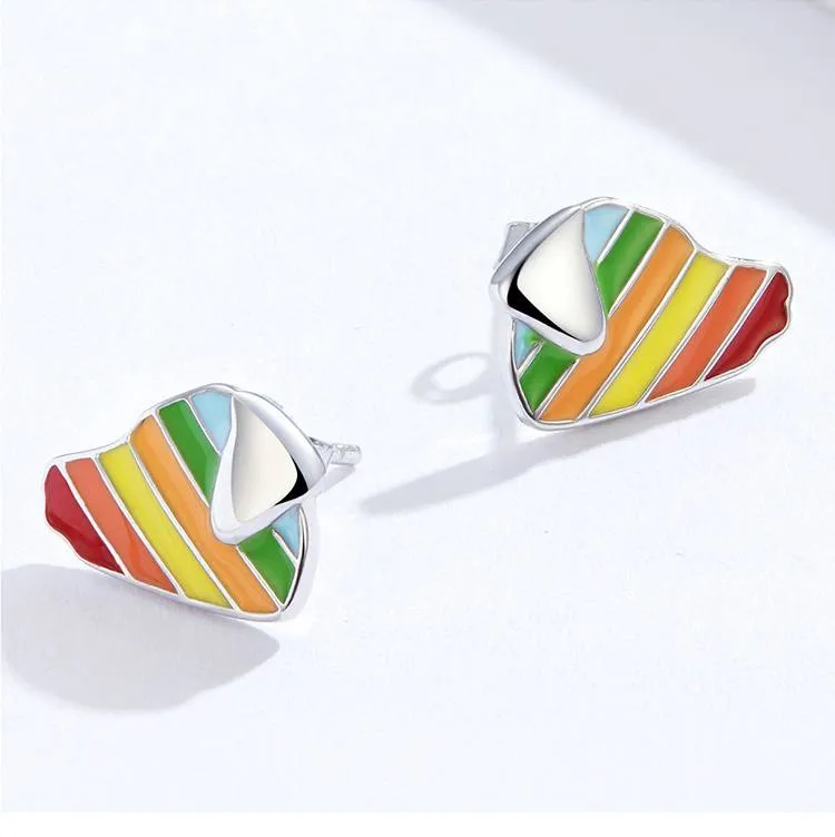 Rainbow Enamel Animals Ear Studs