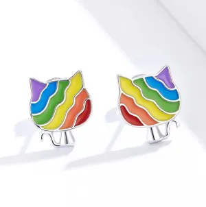 Rainbow Enamel Animals Ear Studs