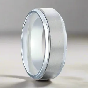 REBELLION | Silver Titanium Ring, Fidget Spinner, Beveled