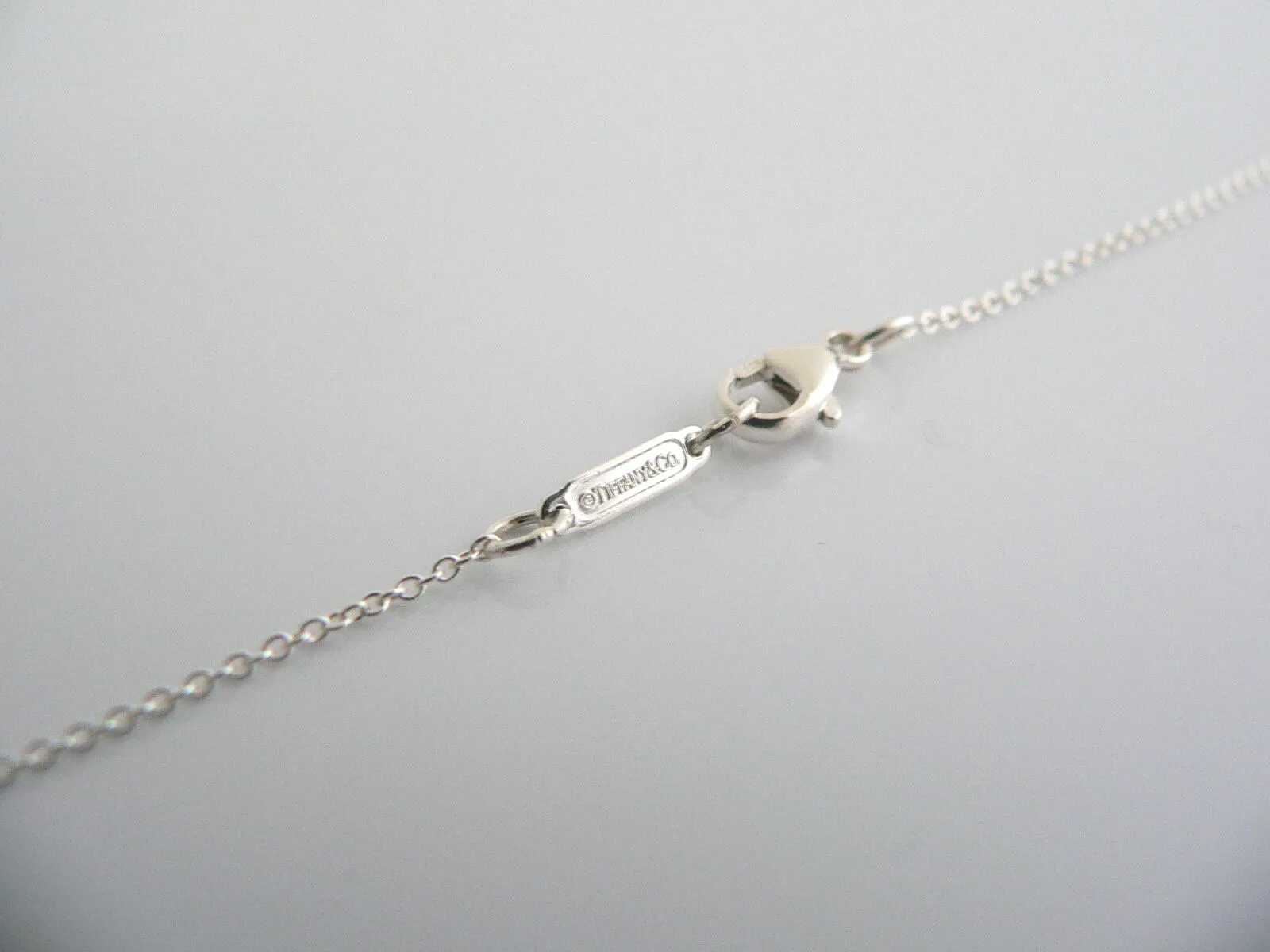 Return to Tiffany Co Blue Enamel Heart Necklace Pendant Charm Chain Love Gift