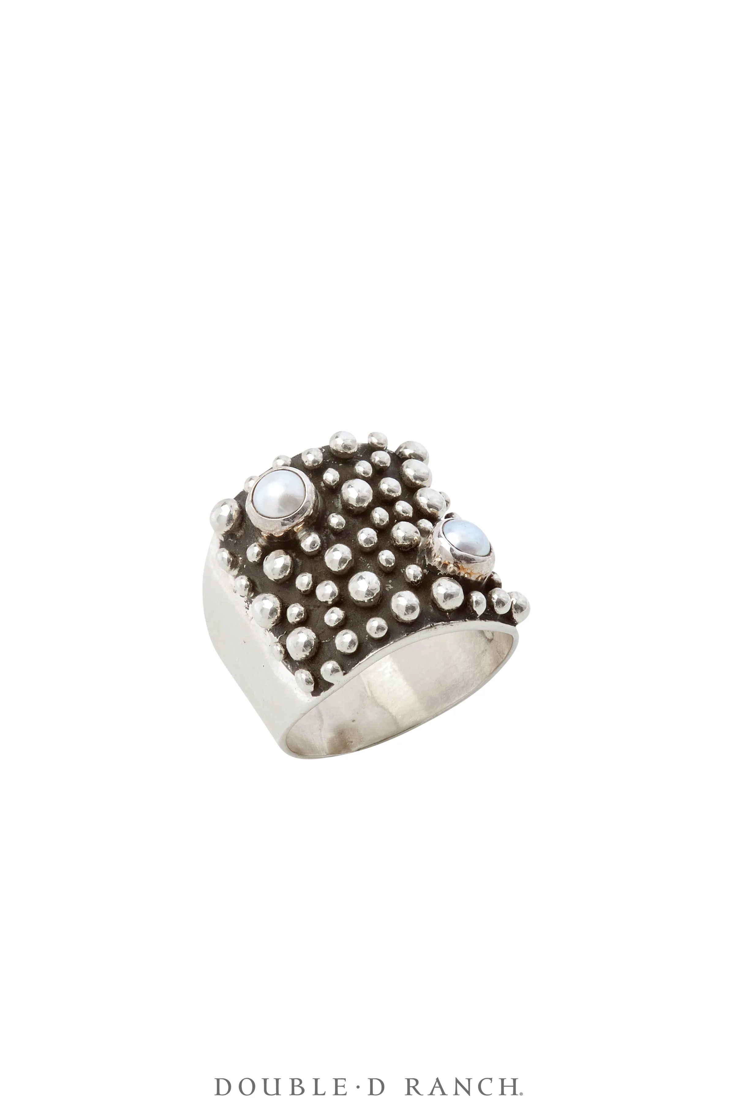 Ring, Blackened Bubble, Freshwater Pearls, Sterling Silver, Hallmark, Contemporary, 1703