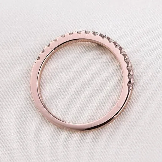 Rose Gold Half Eternity Thin Women's Wedding Band
