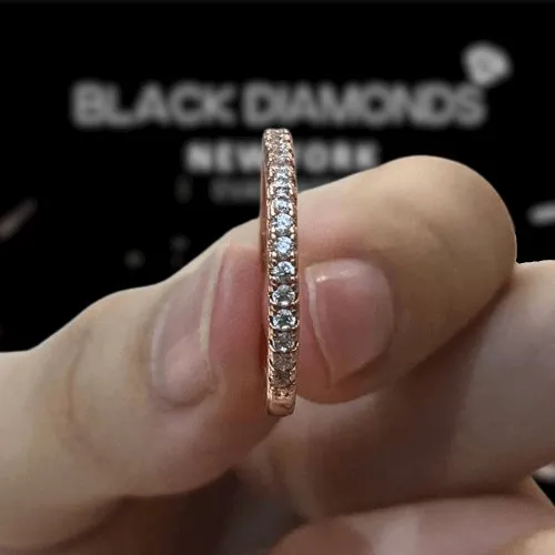 Rose Gold Half Eternity Thin Women's Wedding Band