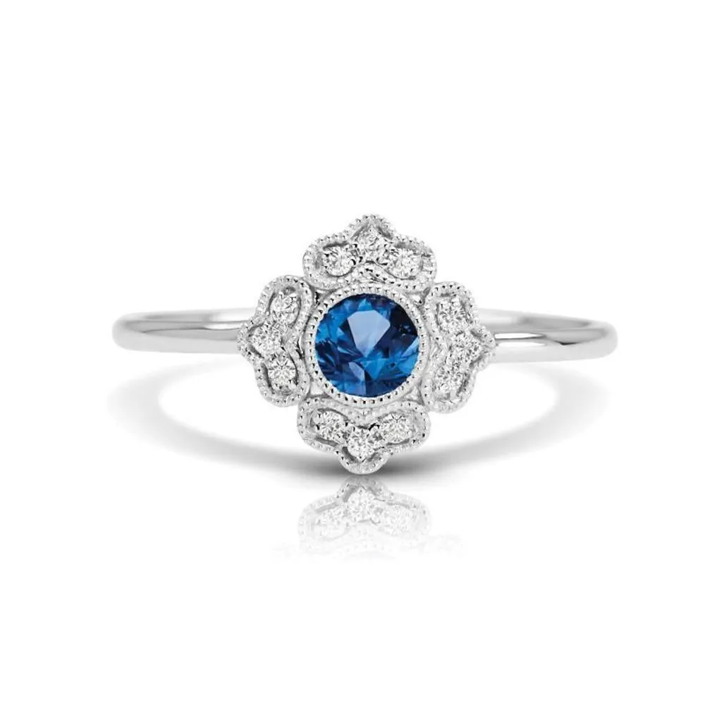 Round Ruby Pavé Filigree Ring