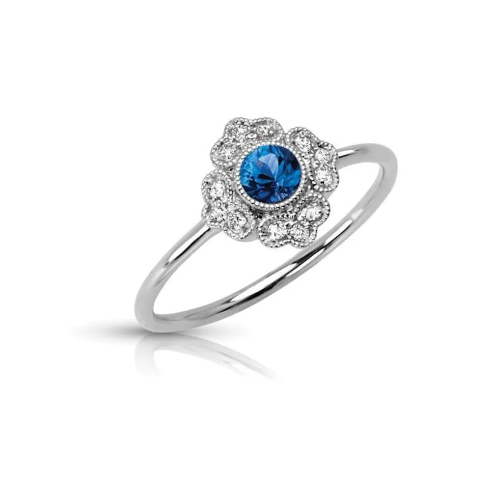 Round Ruby Pavé Filigree Ring
