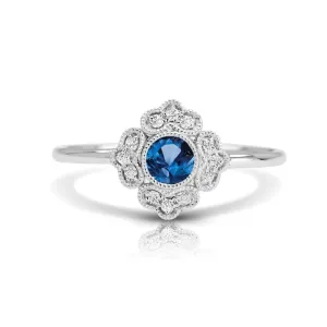 Round Ruby Pavé Filigree Ring