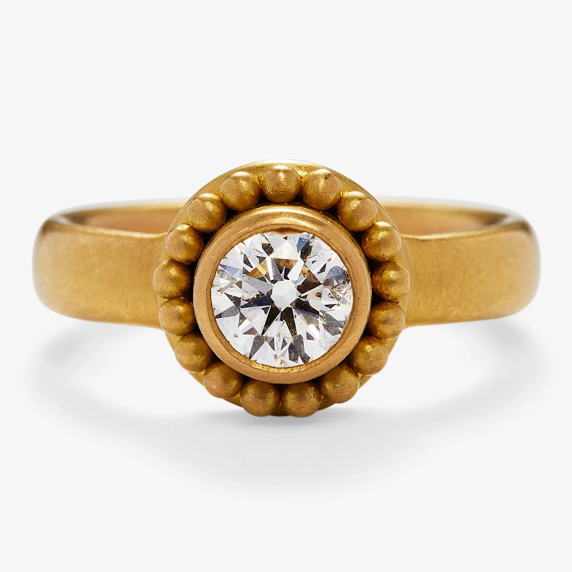 Salome Classic Round Diamond Ring in 20K Peach Gold