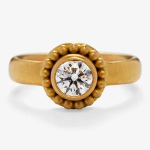 Salome Classic Round Diamond Ring in 20K Peach Gold