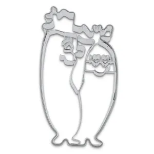 Sausage Cookie Cutter Pair with Embossed Faces 8cm