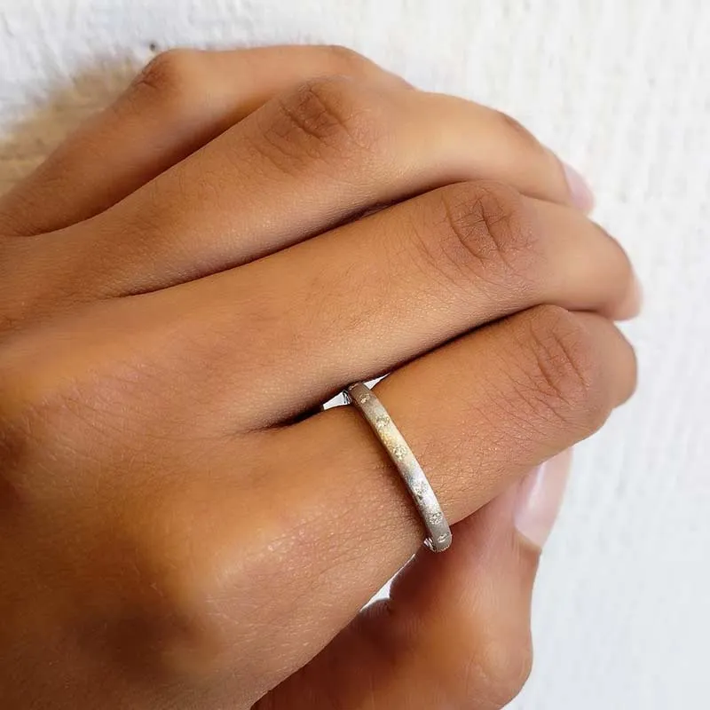 Sethi Couture Narrow White Diamond Brushed Band