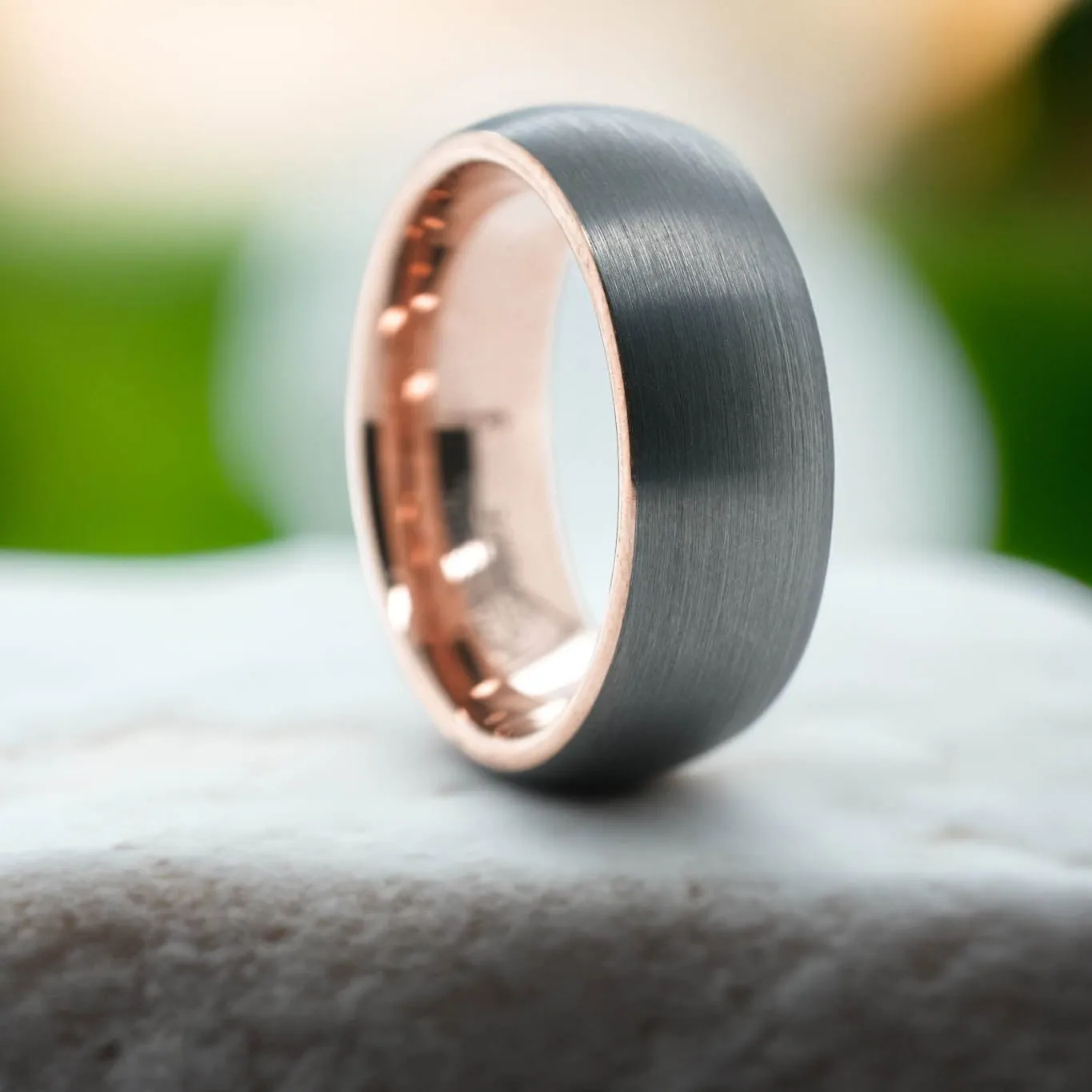 Silver Brushed / Rose Gold - 8mm