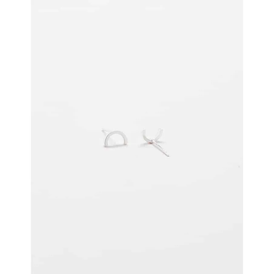 Silver Mini Arc Stud Earrings