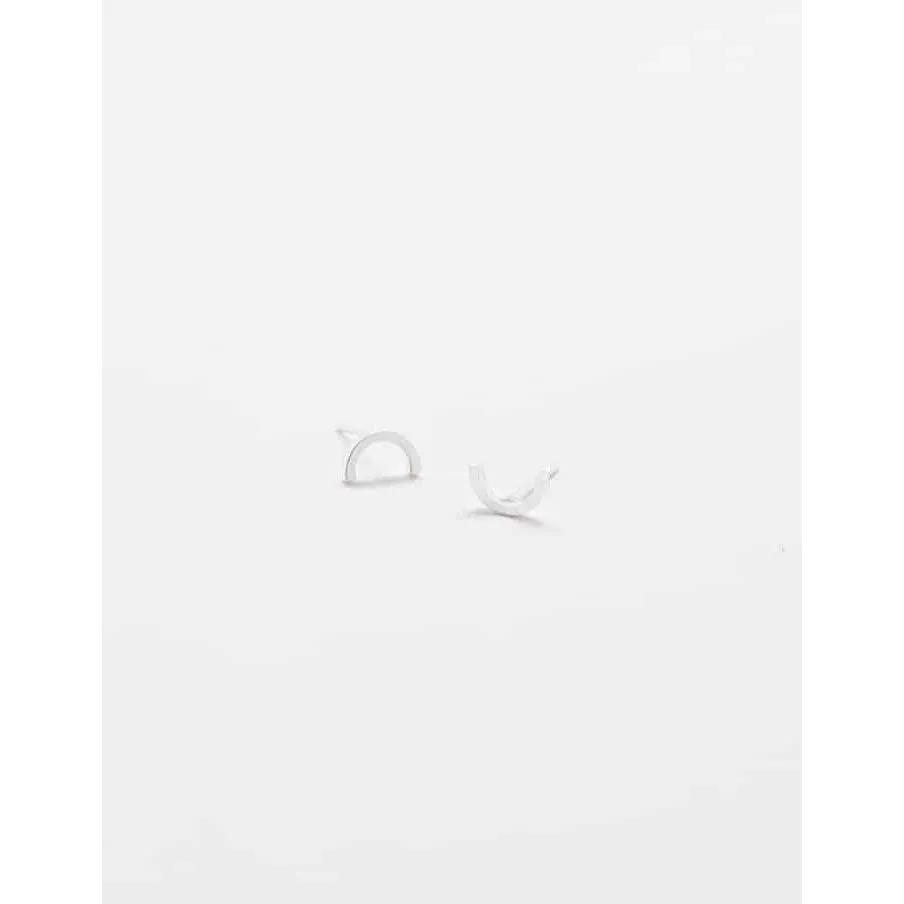 Silver Mini Arc Stud Earrings
