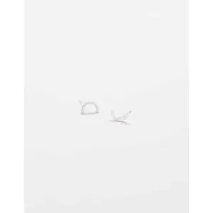 Silver Mini Arc Stud Earrings