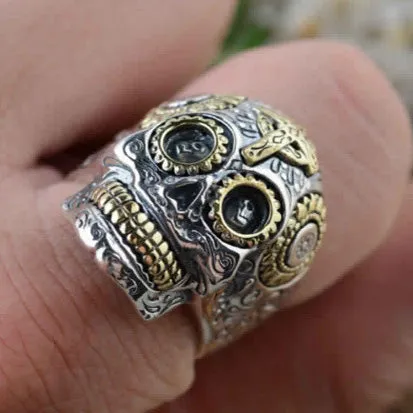 Silver Sugar Skull   Cross