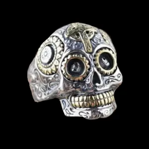 Silver Sugar Skull   Cross