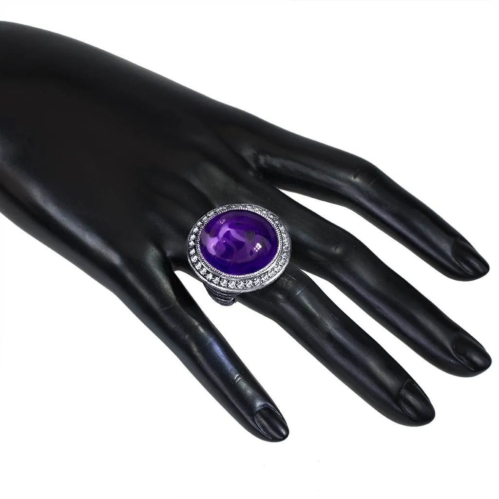 Silver Symbolica Ring with Japanese Amethyst & Topaz