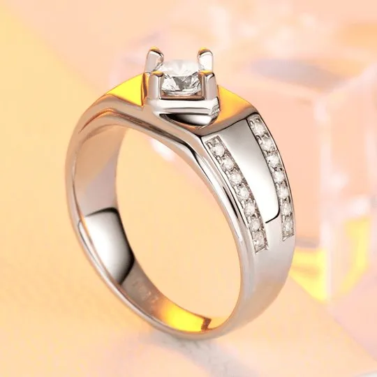 Simulated Diamond Men's Wedding Ring