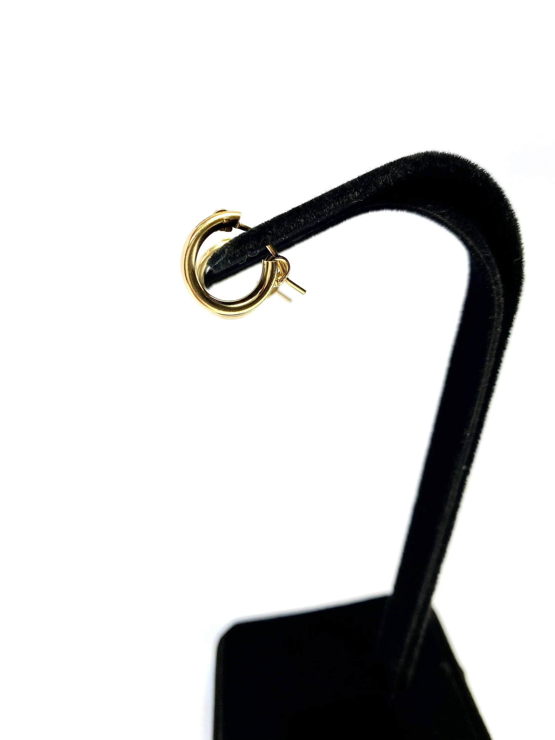 Sleek Clasp Hoop earrings, 14K gold filled(14KGF) sku 090-C-00