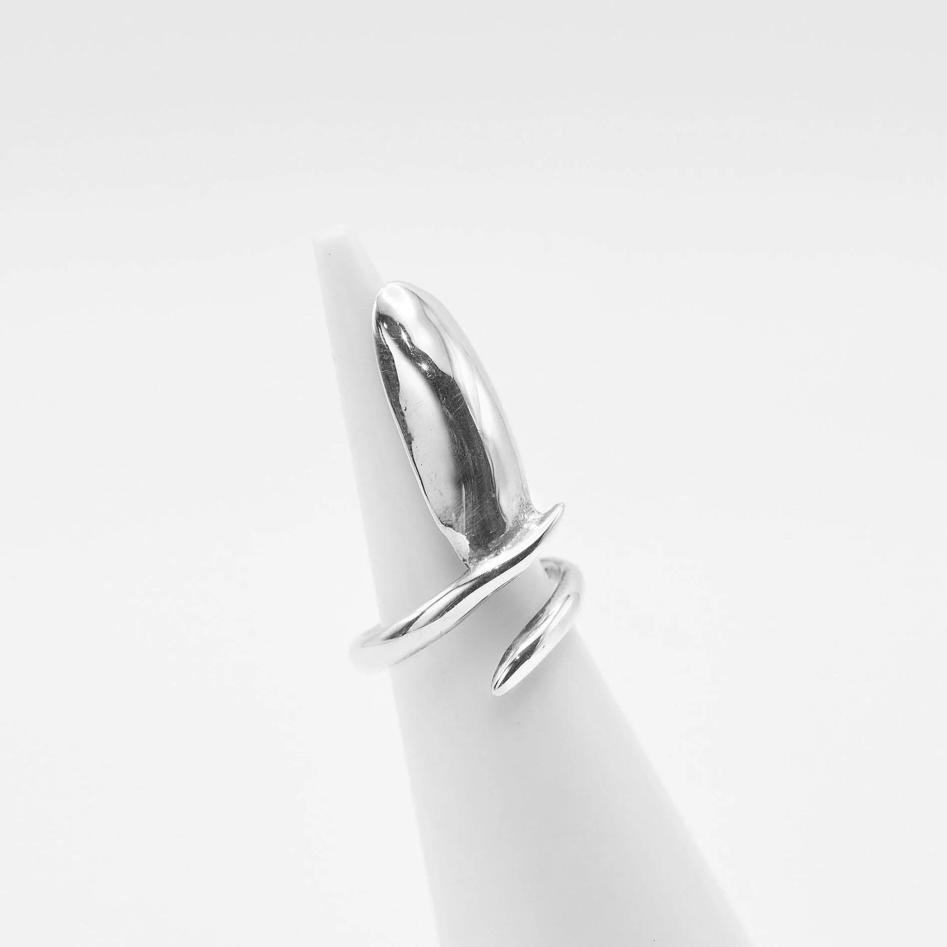 Sleek Silver Nail Ring