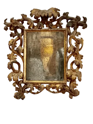 Small 18th Century Italian Carved Gilt Mirror